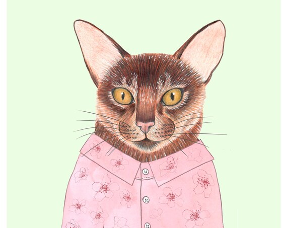 Cat Painting For Kids Room Decor Poster Playroom Funny Nursery Kitten Art Animal Print Wall