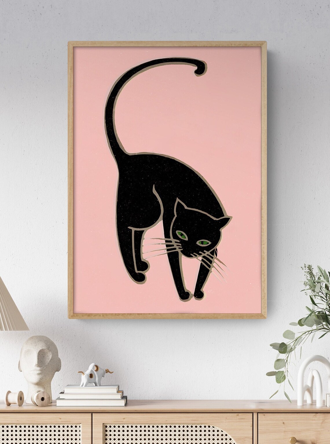 Lucky Black Cat, Pastel Aesthetics Art Print - Image 5