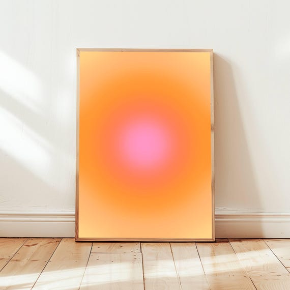 Aura Print No17, Pastel Orange and Pink Art Print