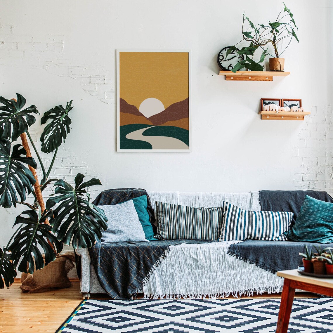 Boho Decor Above Couch Gallery Wall Boho Wall Decor Burnt Orange Art Bedroom Decor Boho Living Room Poster Wall Art - Image 5