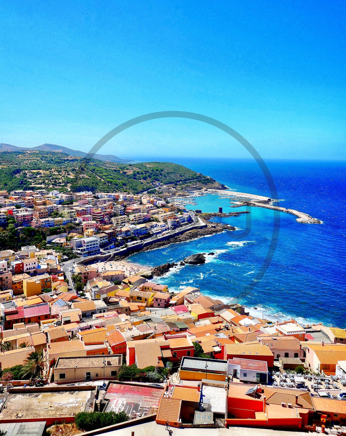 Castelsardo Sardinia Colorful Coastal Town Over the Sea Poster - Image 3