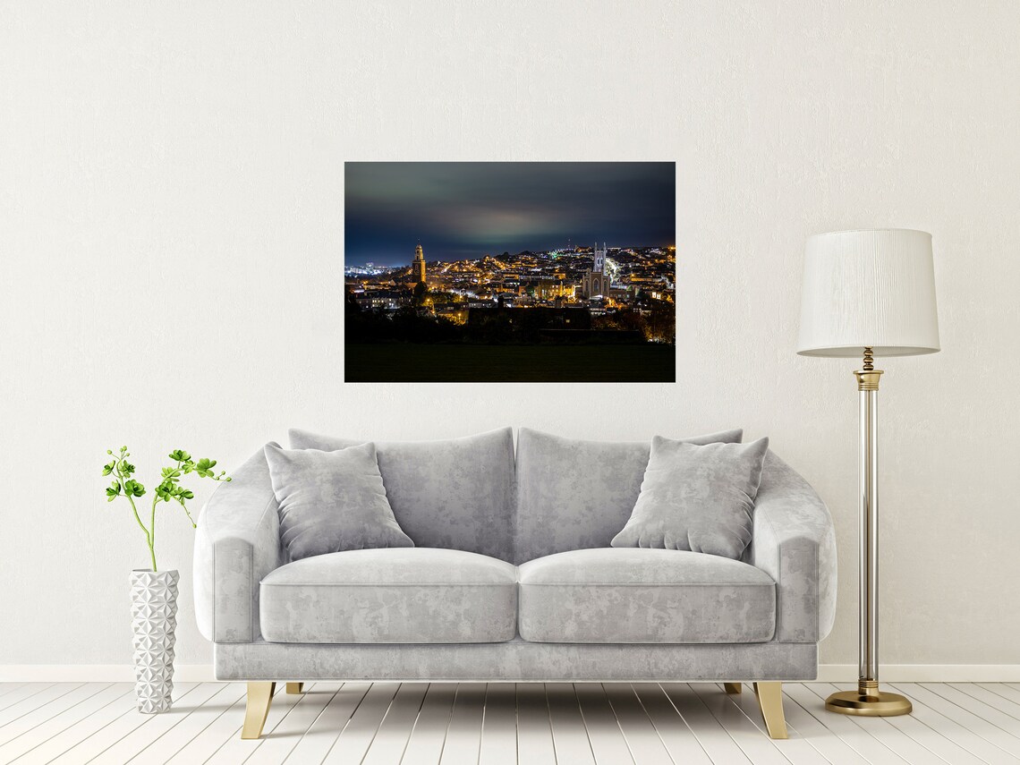 Cork City Ireland Night Lights Cathedral Skyline View Poster - Image 2
