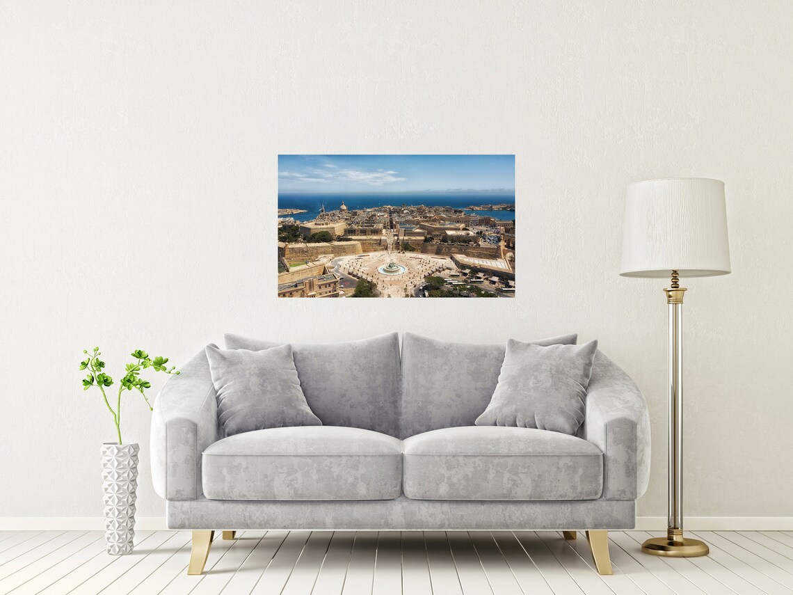 Valletta Malta Aerial Fortified City Mediterranean Sea Poster - Image 2