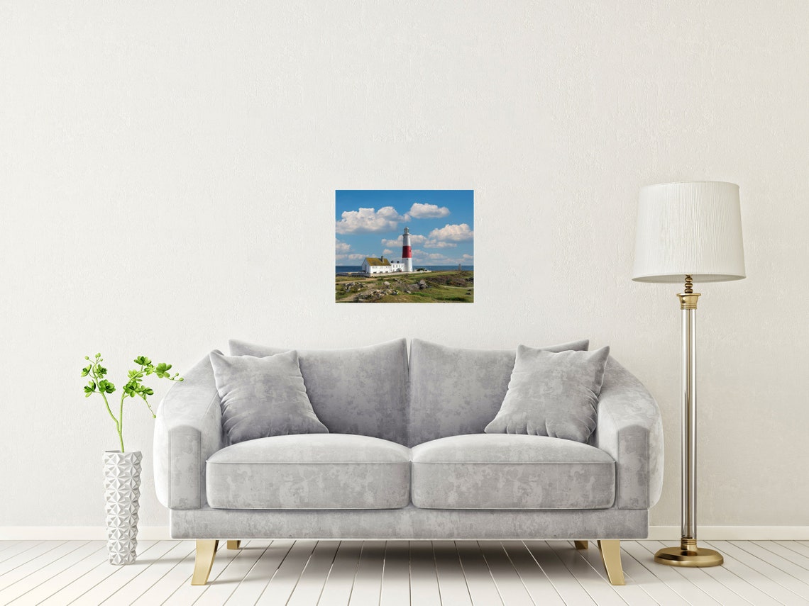 Portland Bill Lighthouse Dorset Red White Tower Coast Poster - Image 2