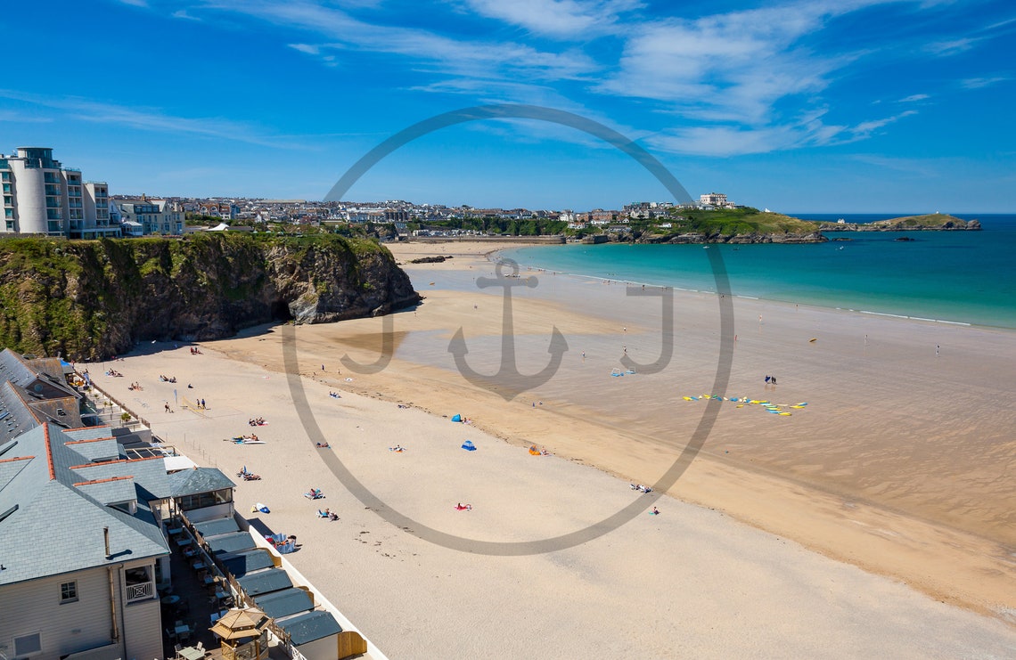 Tolcarne Beach Newquay Cornwall Golden Surf Town Beach Print - Image 3