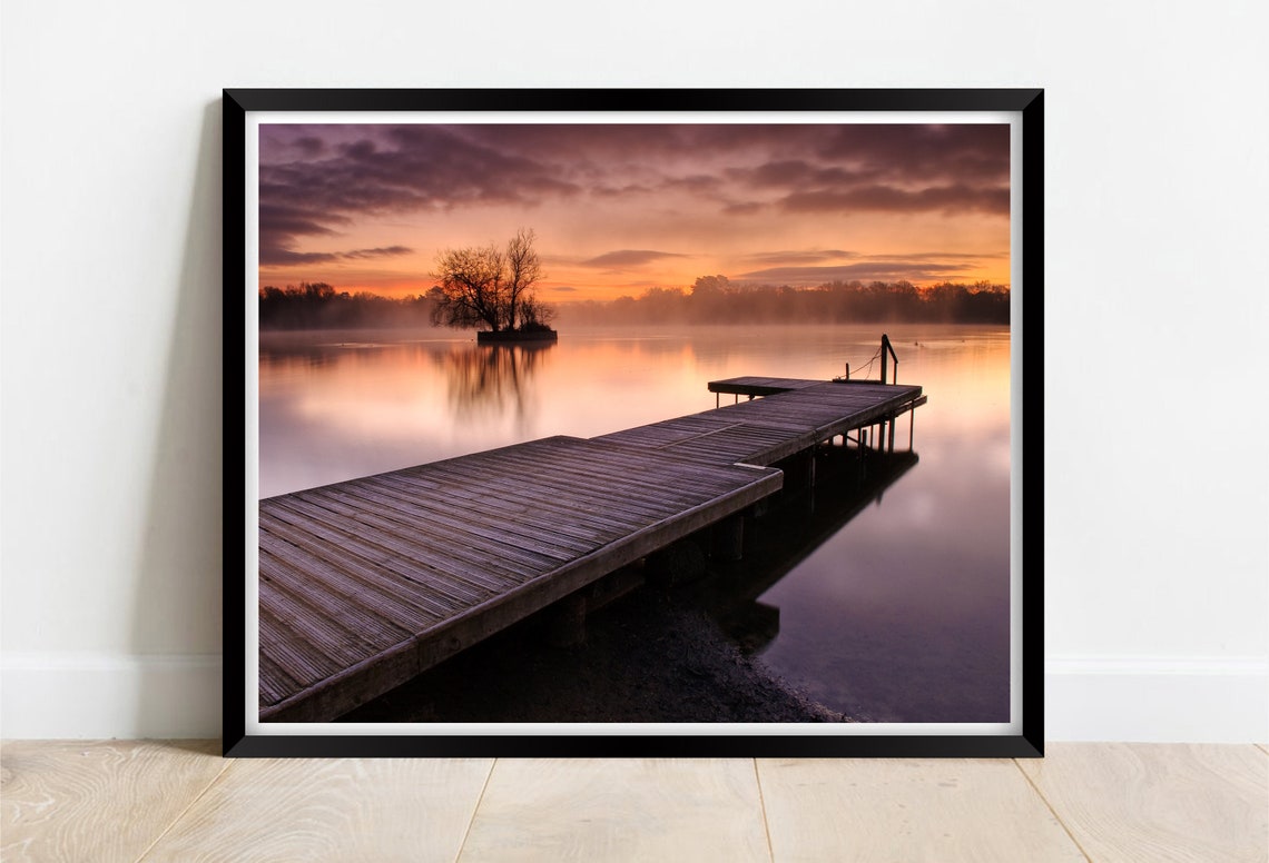 Misty Sunrise Petersfield Lake Hampshire Limited Edition Print Photography Fine Art Wall Art Exclusive Print Poster Photo Uk