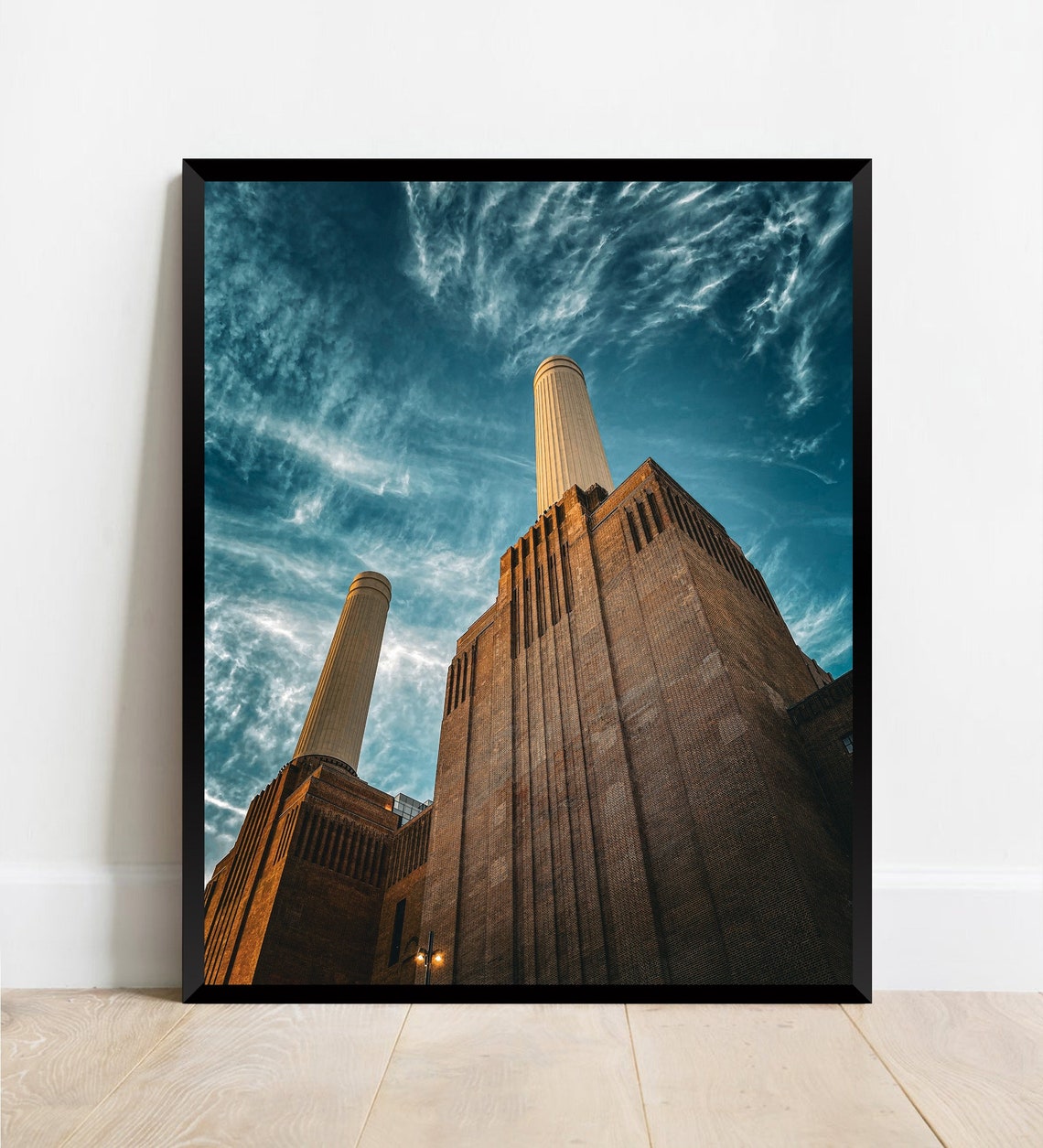 Battersea Power Station Iconic Chimneys Dramatic London Sky Art Poster - Image 3