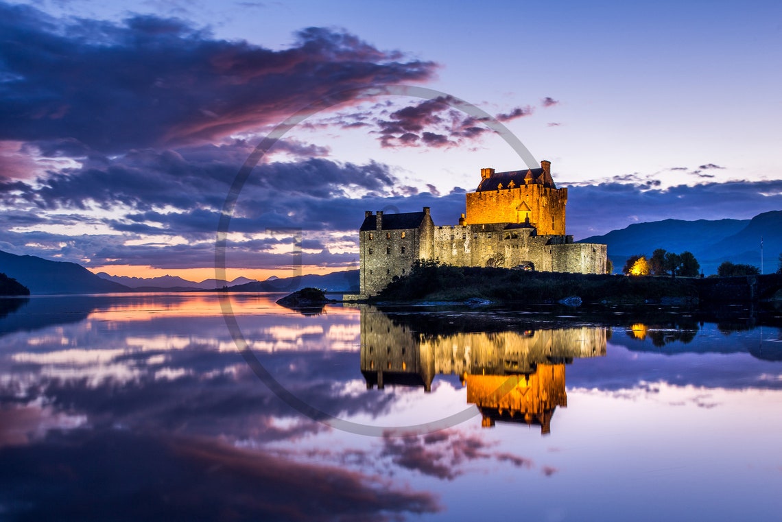 Eilean Donan Castle Scotland Twilight Glow And Loch Reflection Poster - Image 3