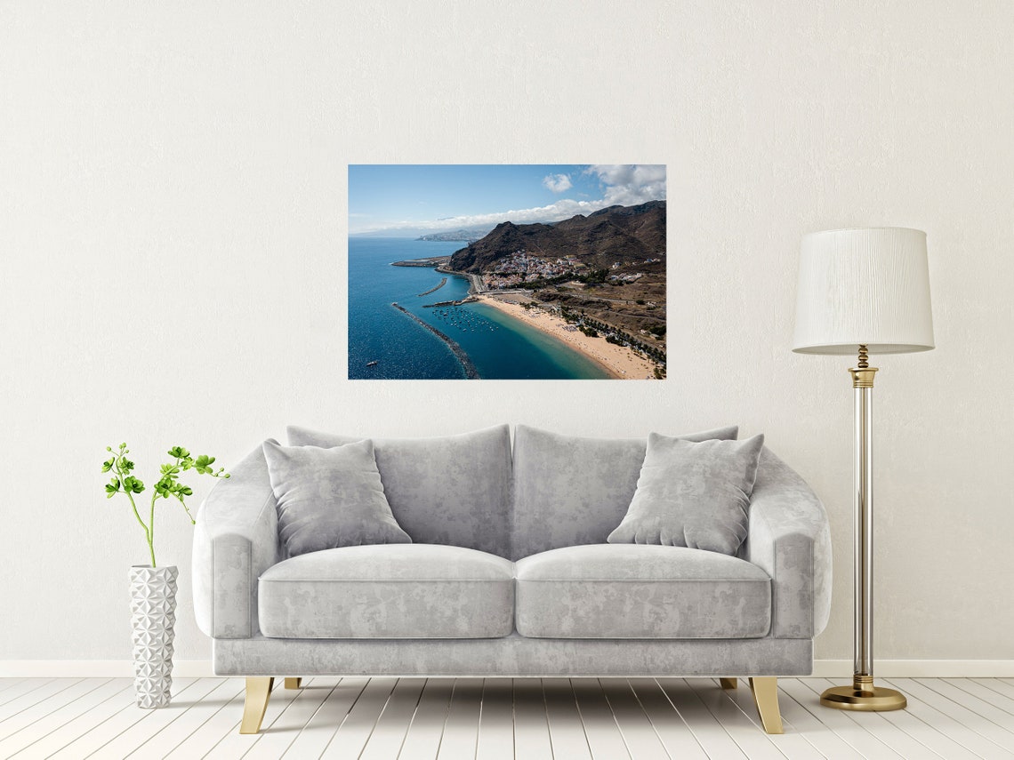 Tenerife San Andres Beach Aerial View with Breakwater Bay Poster - Image 2