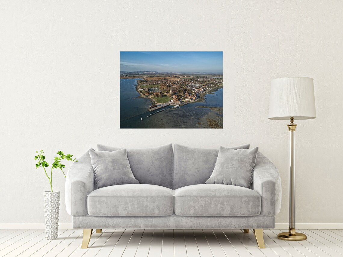 Bosham Harbour West Sussex Aerial Village Shoreline View Poster - Image 2