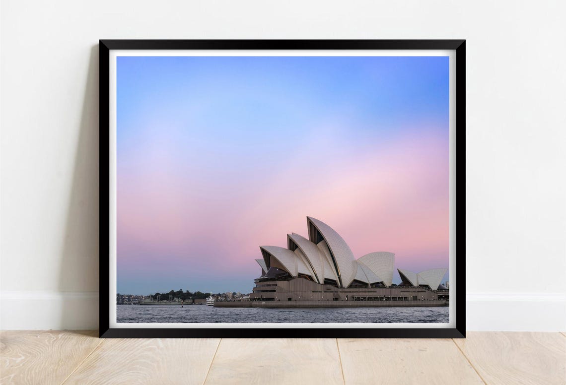 Sydney Opera House at Dusk Pastel Sky Harbor Landmark Poster
