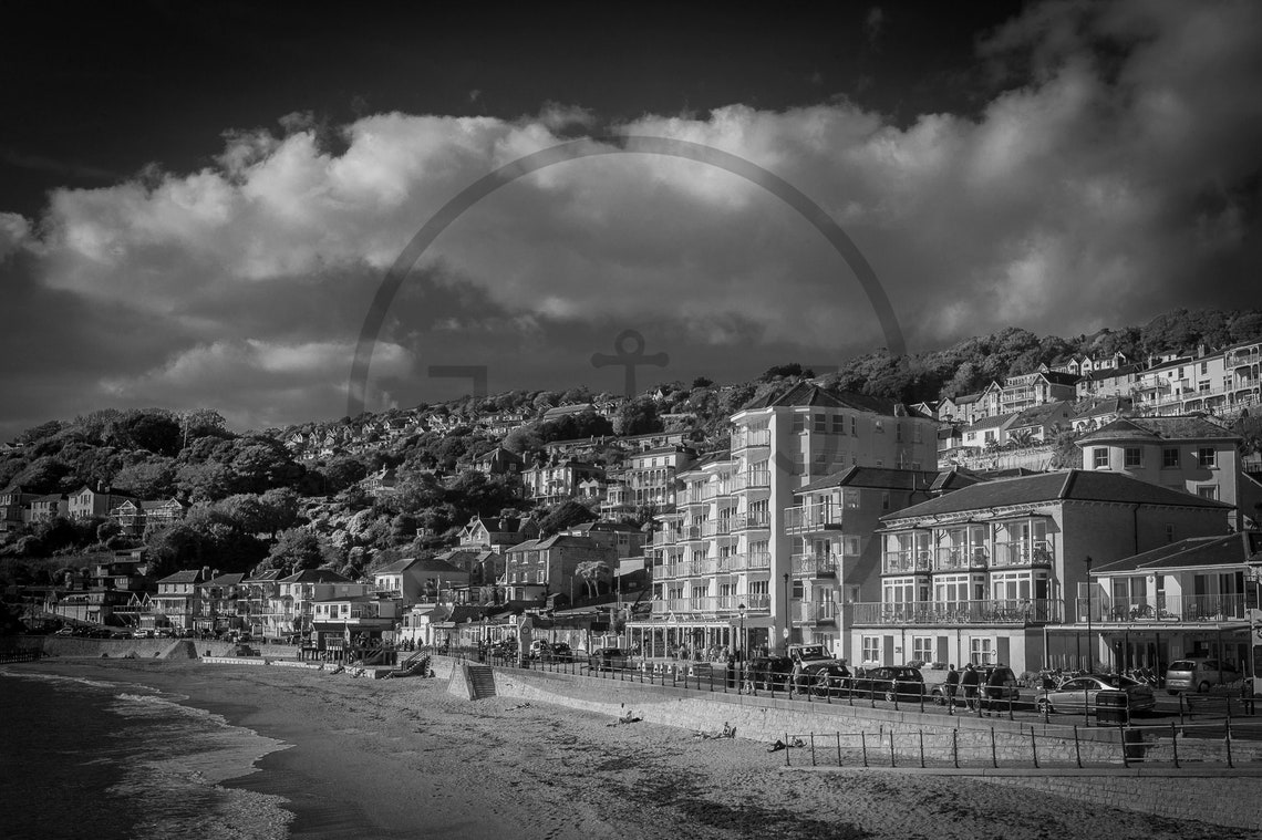 Black and White Photograph of a Victorian Seaside Resort Town Poster - Image 3