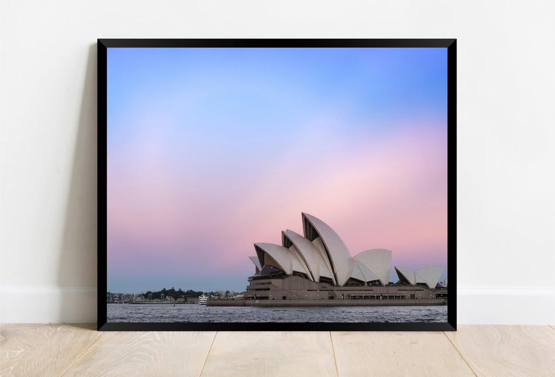 Sydney Opera House at Dusk Pastel Sky Harbor Landmark Poster - Image 2