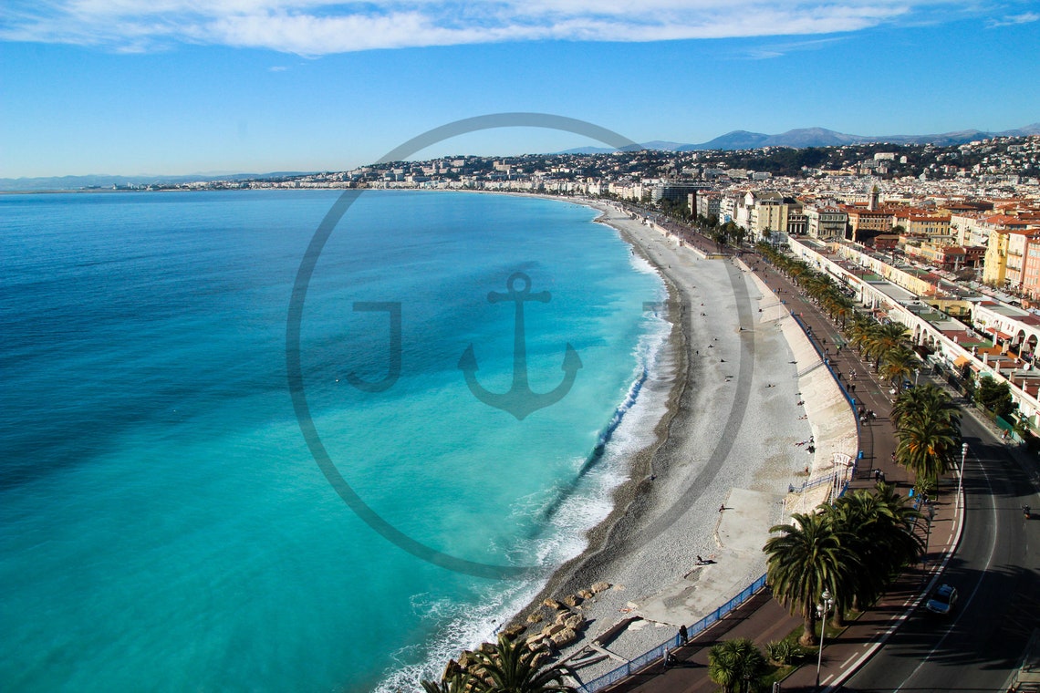 Nice French Riviera Aerial Beach Promenade Turquoise Sea View Poster - Image 3