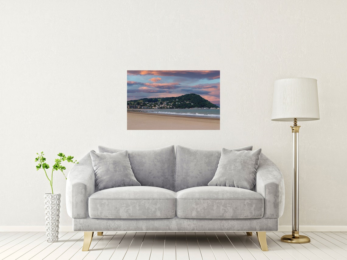 Minehead Somerset Beach Sunset Dramatic Clouds Landscape Print - Image 2