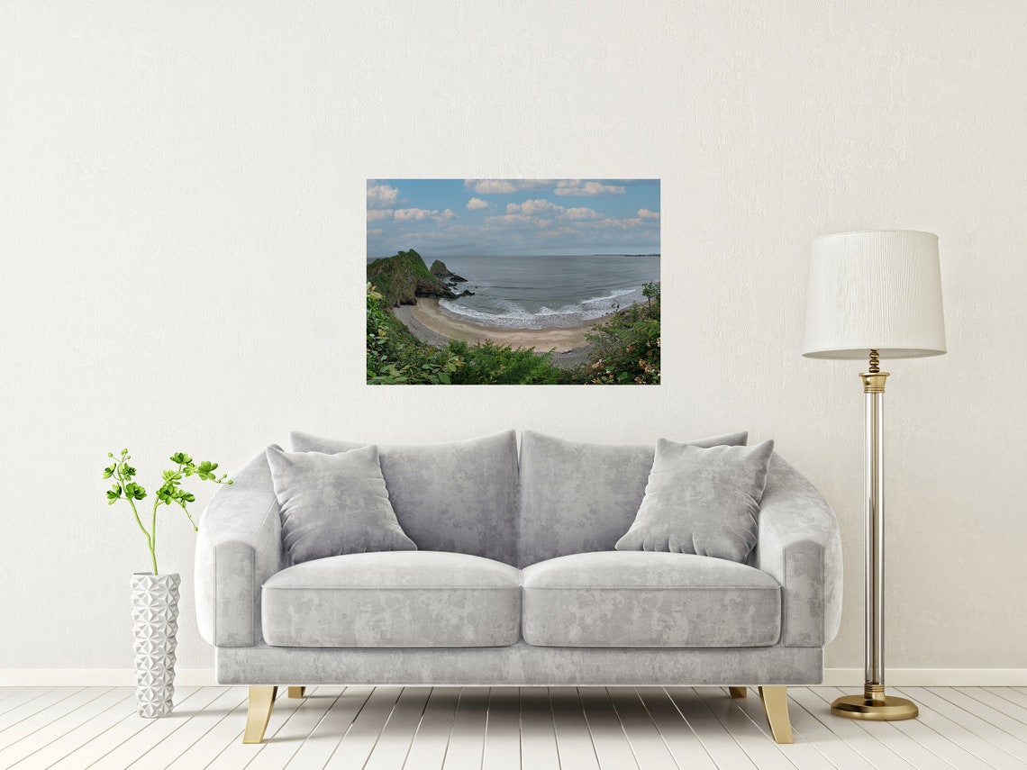 Monkstone Beach Pembrokeshire Wales Hidden Cove Seascape Print - Image 2