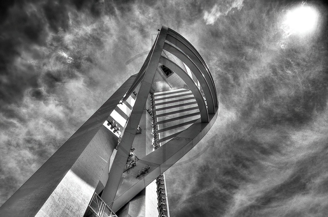 Spinnaker Tower Portsmouth Black And White Abstract Sky Poster - Image 3