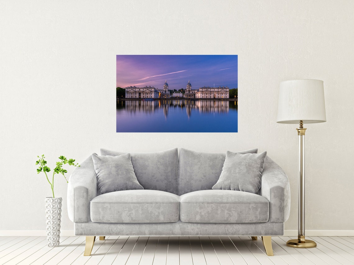 Old Royal Naval College Greenwich River Thames Sunset Poster - Image 2