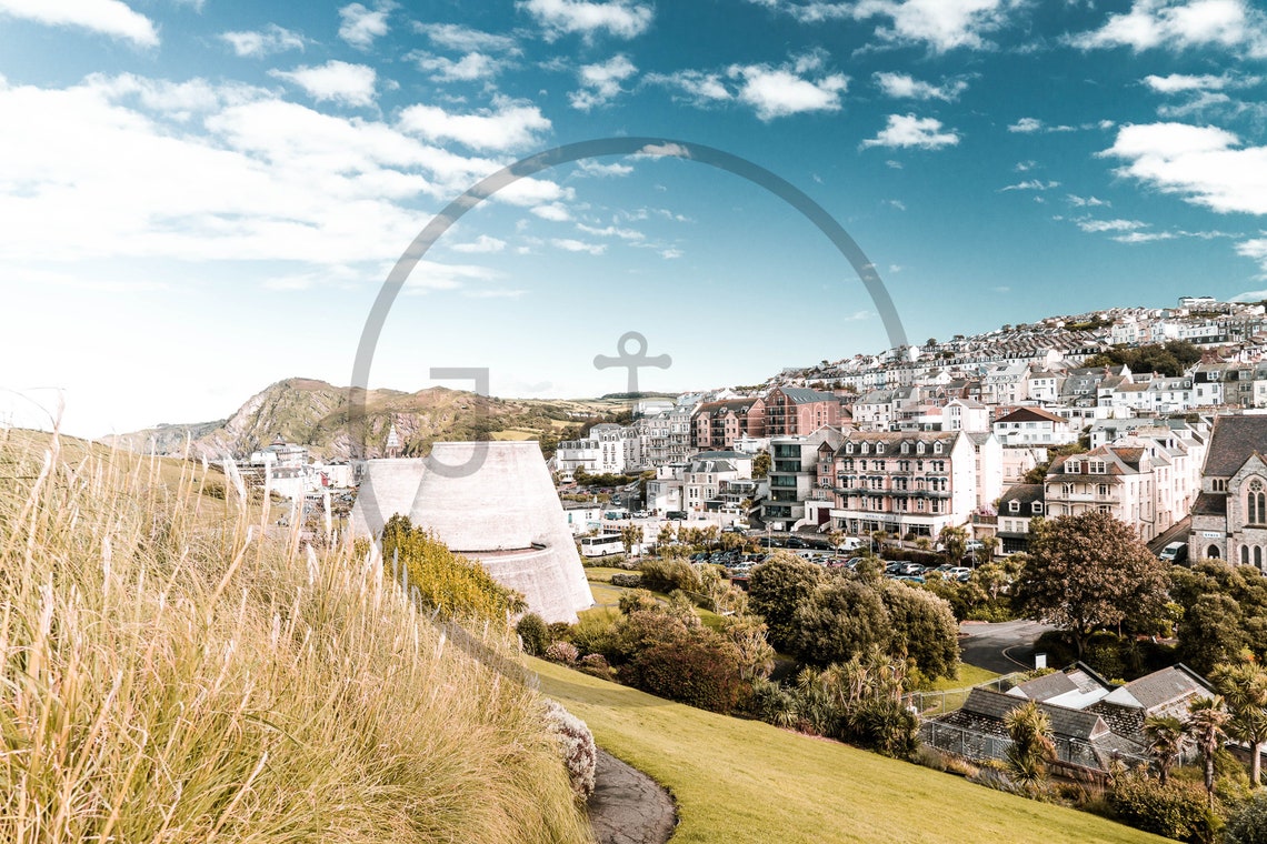 Ilfracombe North Devon Hillside Town Coastal View From Above Poster - Image 3