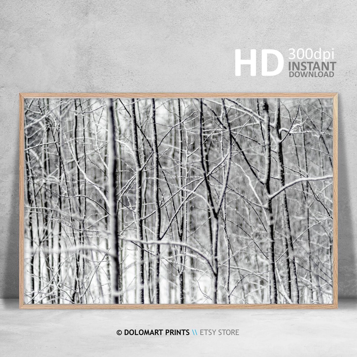 Winter Snow Forest Art Print, Christmas Wall Decor - Image 3