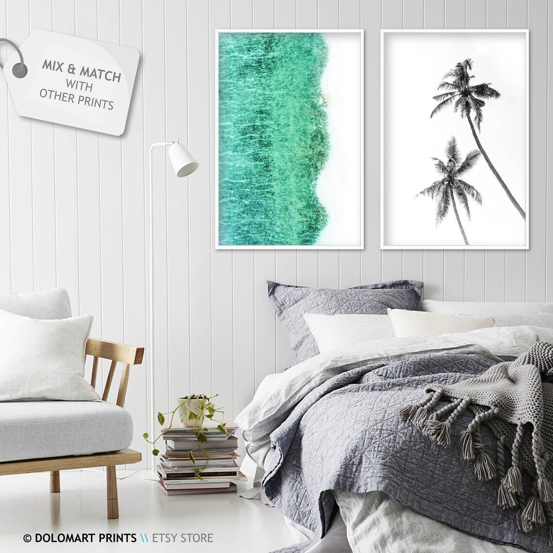 Aerial Turquoise Ocean Waves Over White Sand Photography Poster - Image 2
