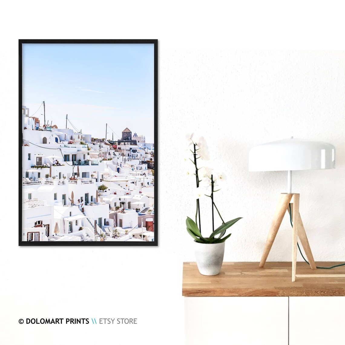 Santorini Whitewashed Village Greek Island Townscape Travel Poster - Image 3