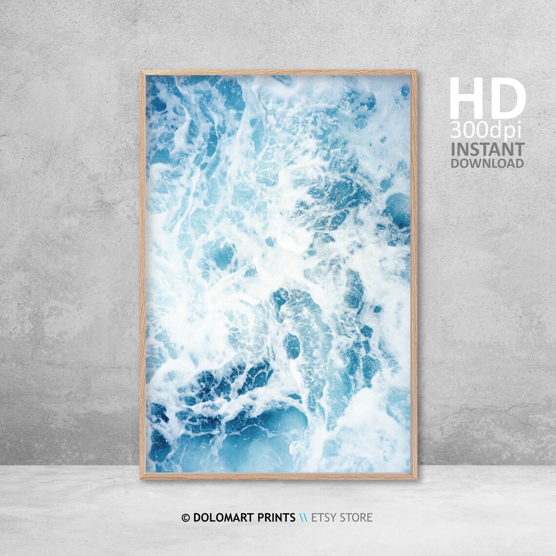 Modern Minimal Water Beach Aesthetic Art Print - Image 4