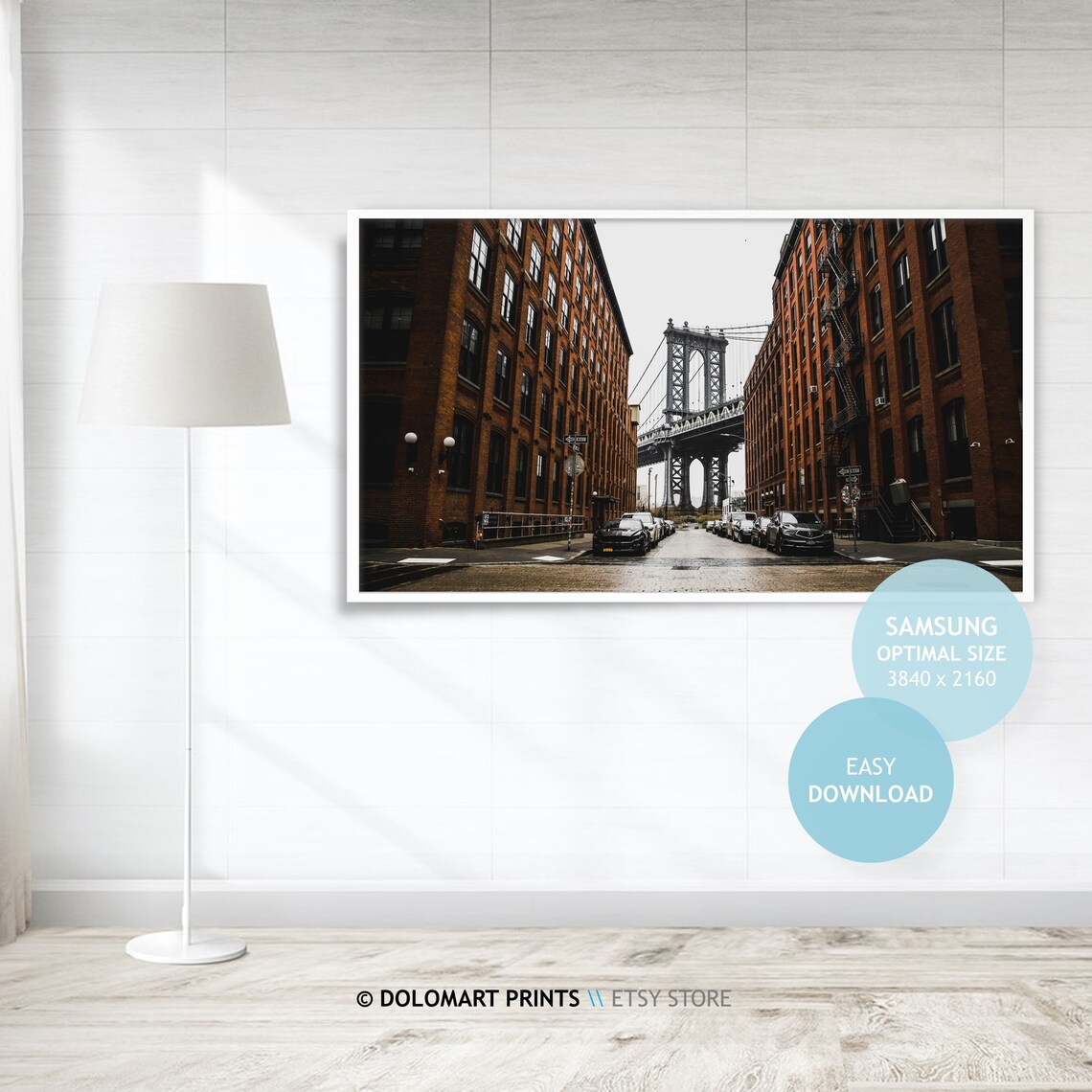 Manhattan Bridge Washington Street Frame TV Digital Art Poster - Image 4