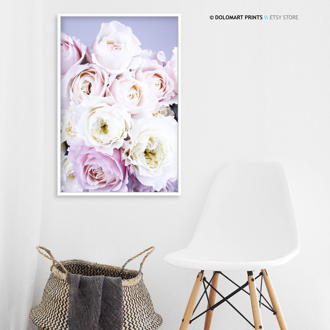 Pink Rose Peony Print Floral Art Modern Flower Wall Art Pink Roses Poster Peony Bedroom Decor Purple Roses Peonie Photography - Image 3