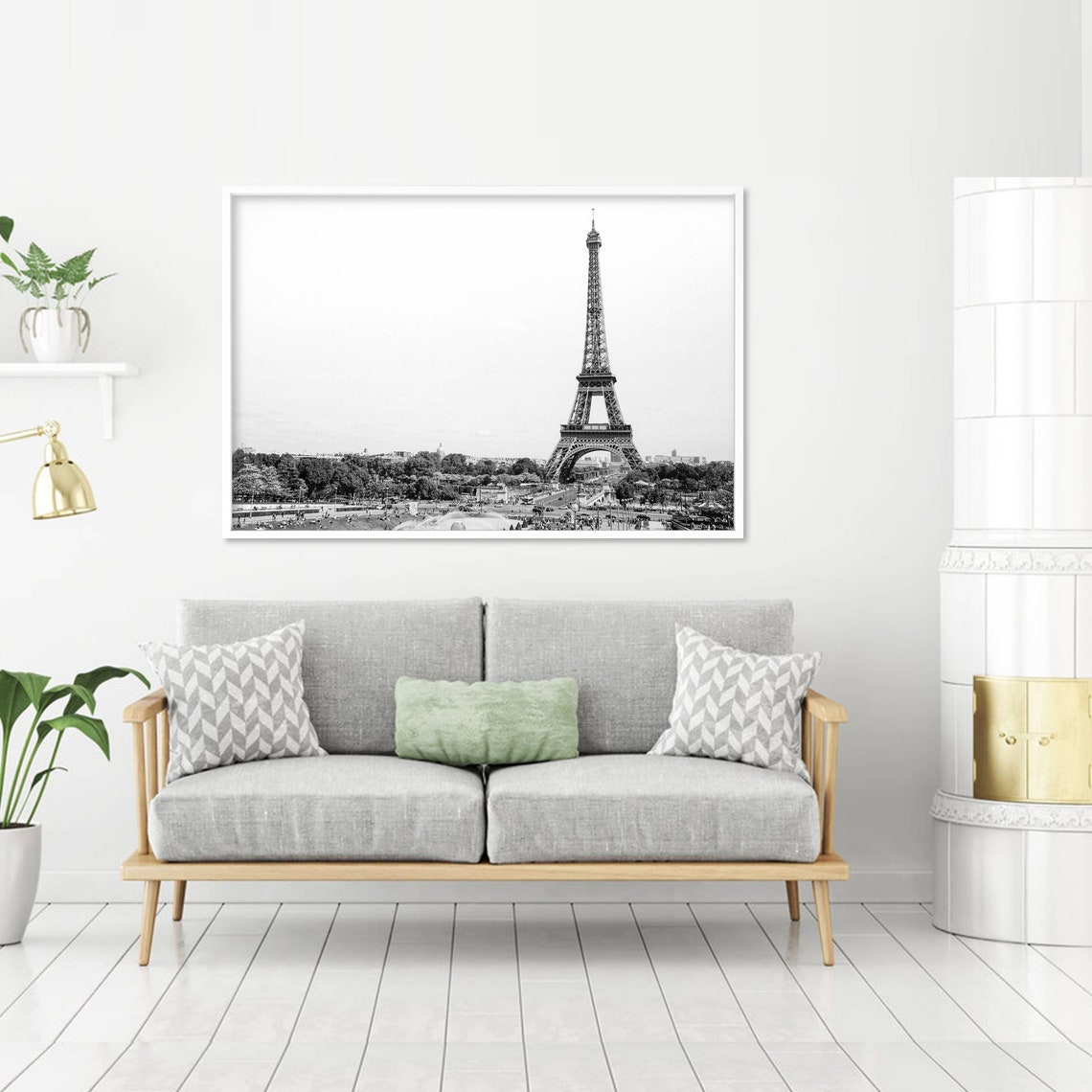 Eiffel Tower Black And White Paris France Landmark Skyline Poster - Image 2