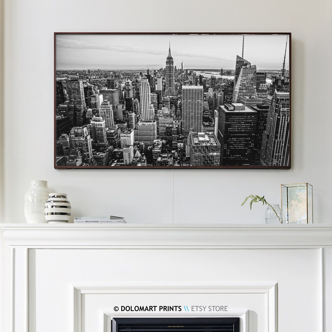 New York City Skyline Black White Frame TV Digital Art Poster - Image 3