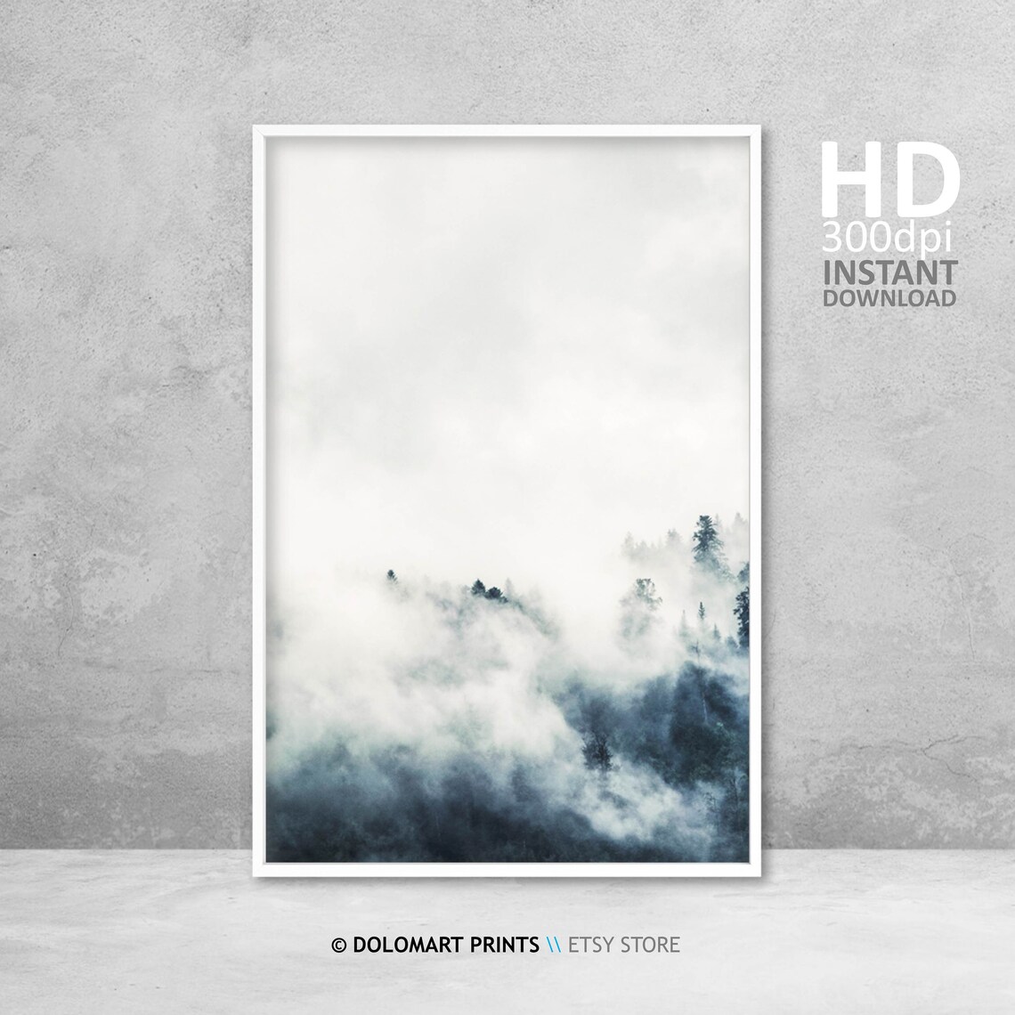 Nordic Forest Landscape Minimal Wall Art Poster