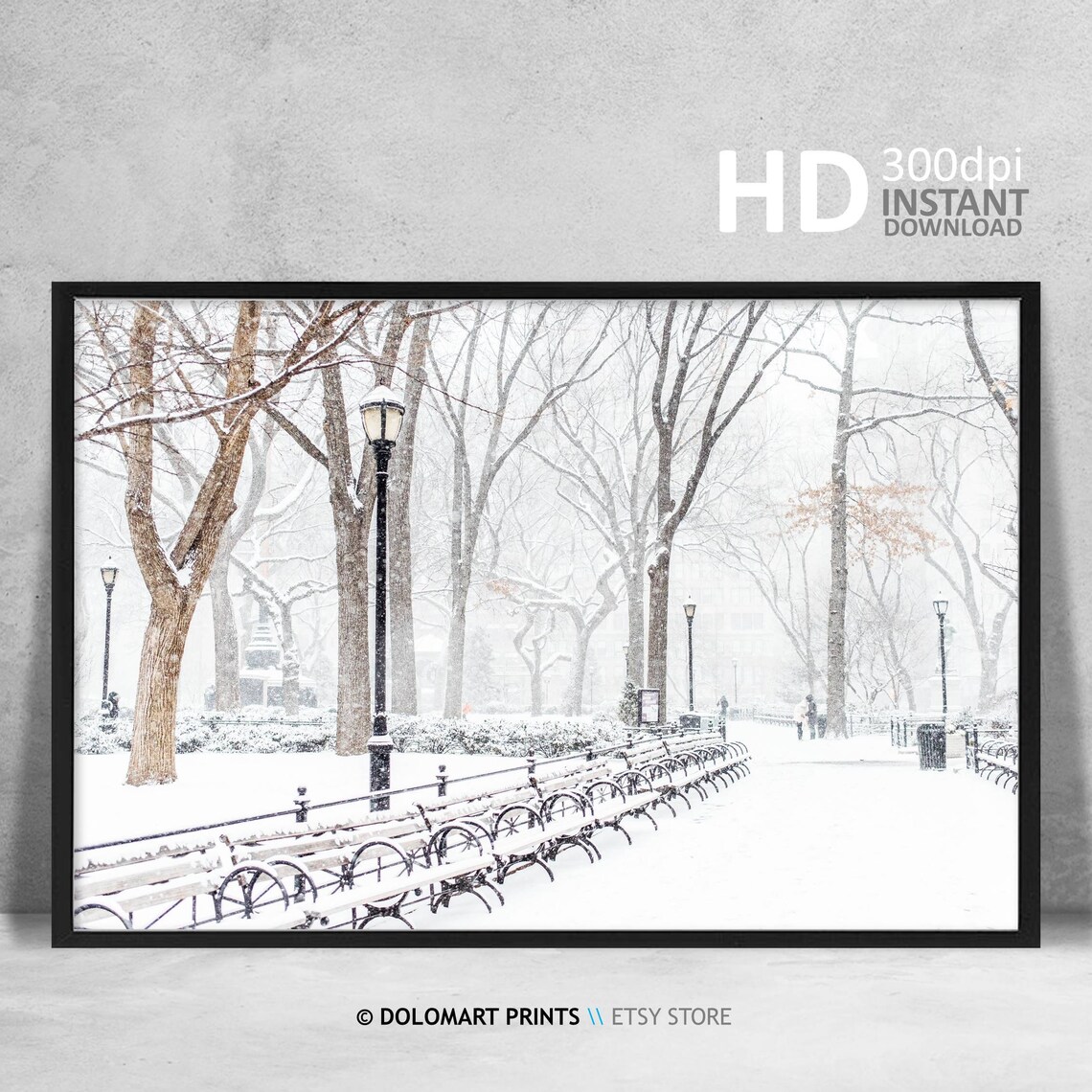 New York Central Park Under Snow Art Print - Image 4