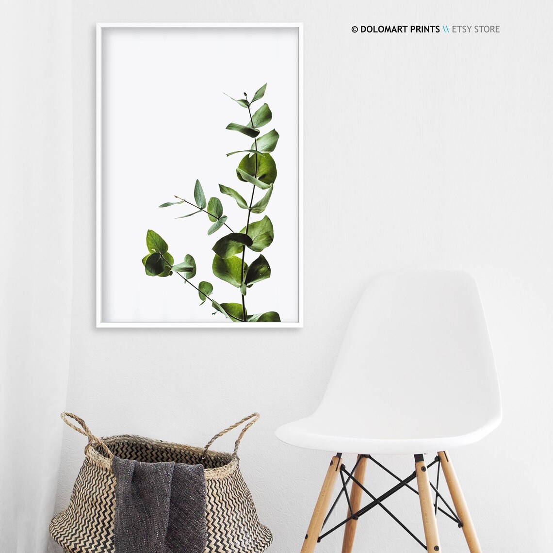 Eucalyptus Branch Green Leaves Minimal Botanical Photography Poster - Image 3