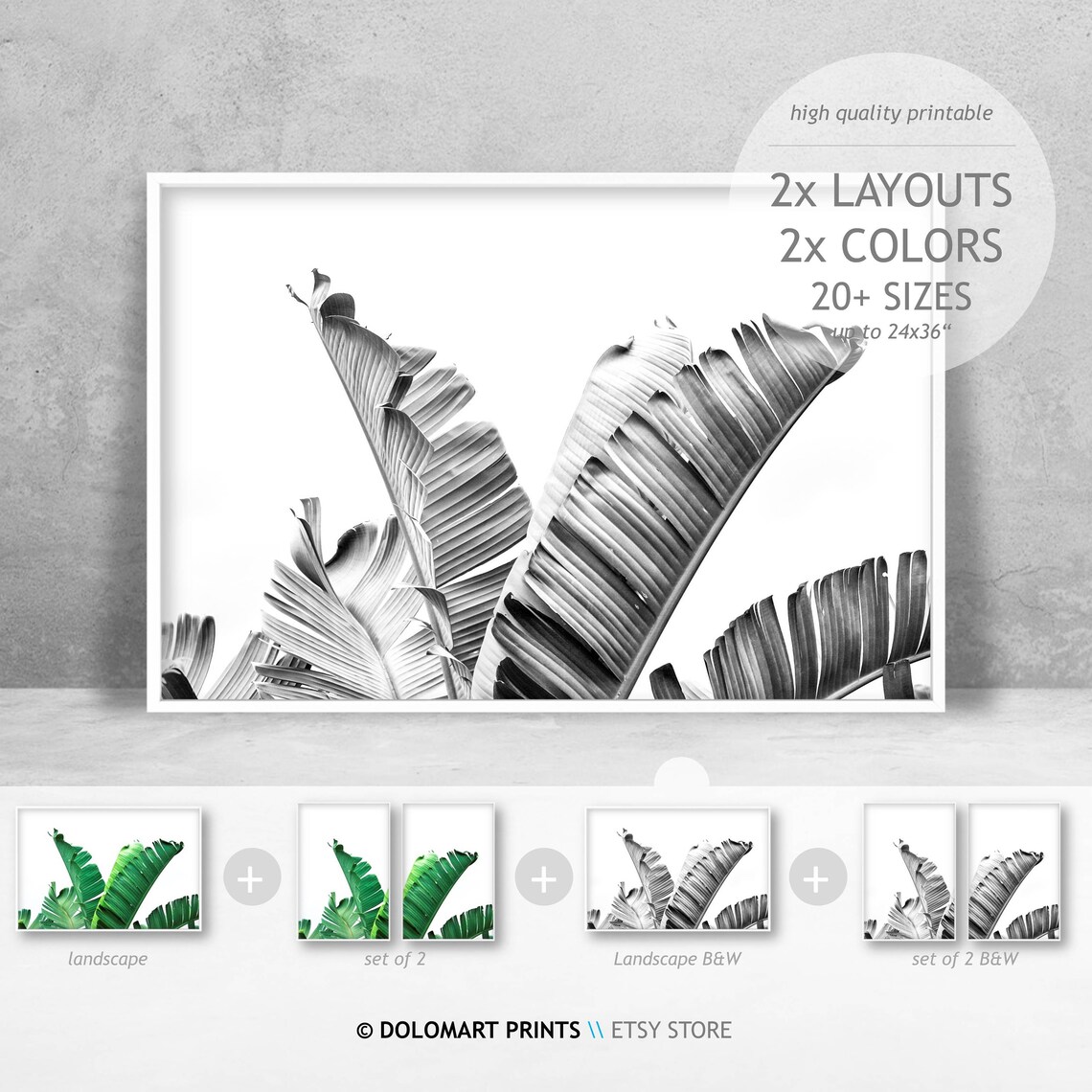 Botanical Prints Rustic Greenery Art Print Set