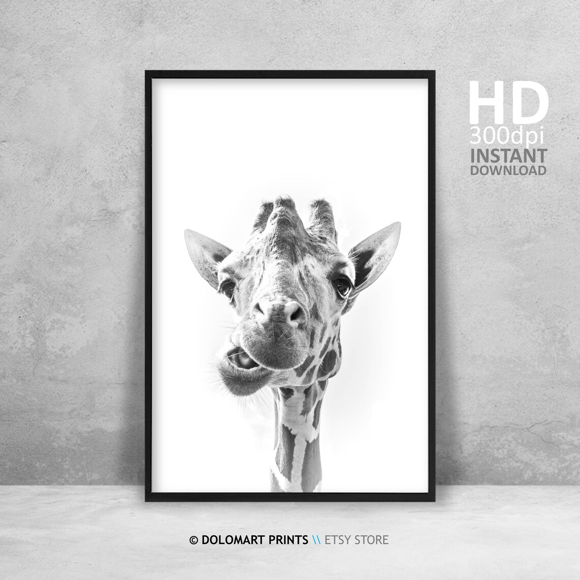 Giraffe Print Safari Animal Bathroom Art Print - Image 4