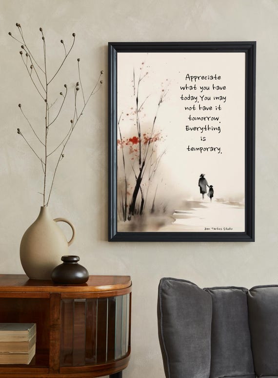 What You Have Today Mindful Meditation Wall Art Instant Zen Quote Print For Home Or Office Decor Minimalist Poster