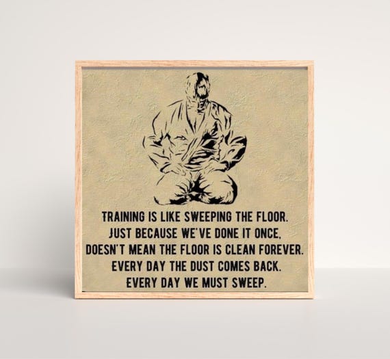 Everyday We Must Sweep Inspirational Wall Art Home Or Office Decor Spiritual Motivational Martial Artwork
