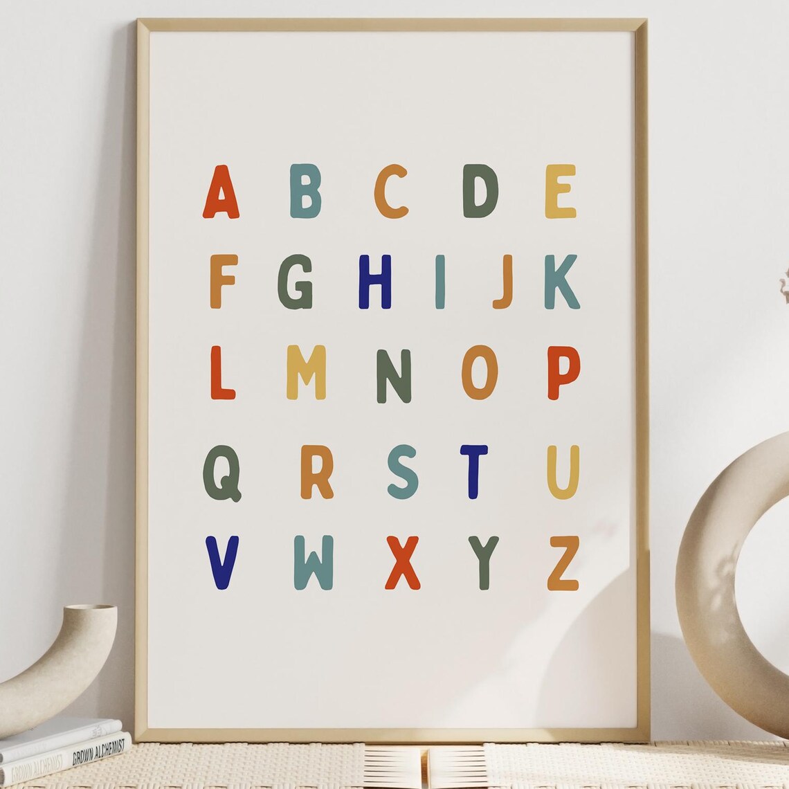 Alphabet ABC Colorful Letter Poster Kids Educational Nursery Wall Decor