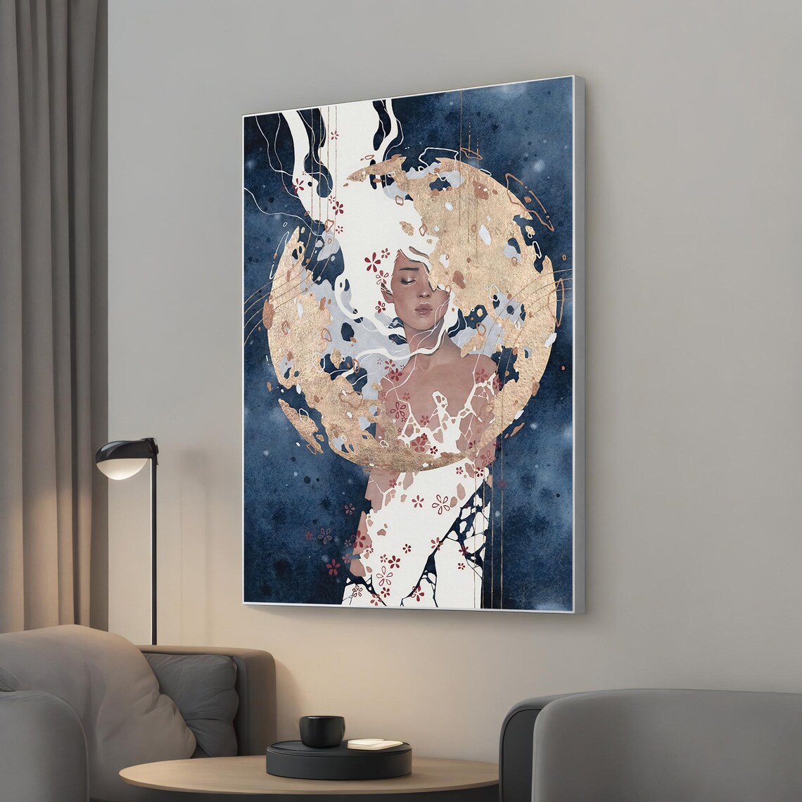 Surreal Woman Painting Enigmatic Canvas Art For Modern Wall Decor Ideal Housewarming Gift