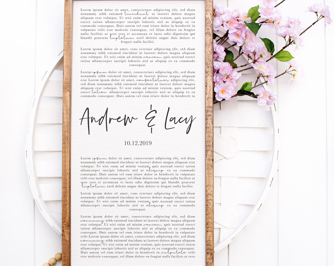 Our Vows Custom Wedding Print, Anniversary Gift - Image 3