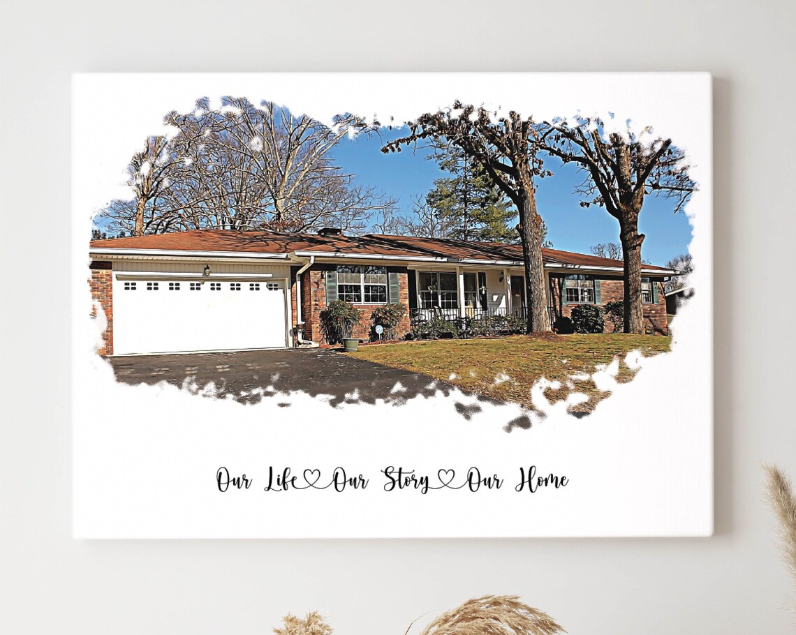 Our Life Our Story Our Home Custom First House Photo Portrait Poster