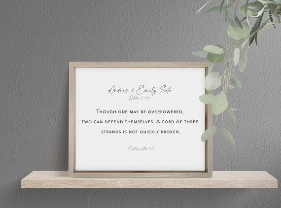 Custom Wedding Bible Verse Framed Wall Decor Multiple Sizes Colors Stain Options Wedding Gift Home Decor