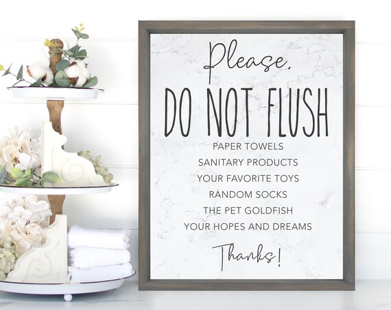Please Do Not Flush Bathroom Humor Poster Print