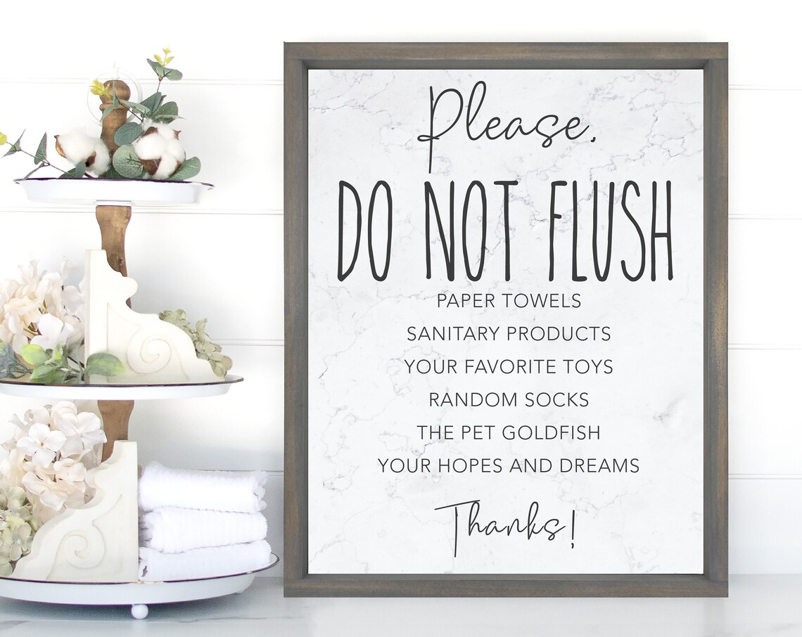 Please Do Not Flush Bathroom Humor Poster Print
