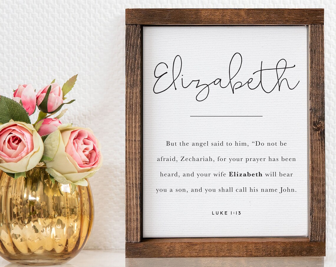 Biblical Names Meanings Religious Farmhouse Decor Print