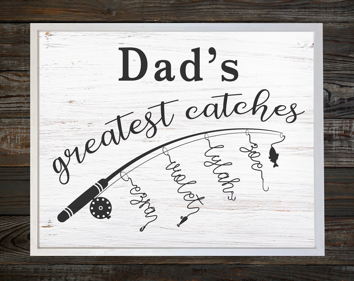 Gone Fishing Greatest Catch, Rustic Fishing Wall Art Print