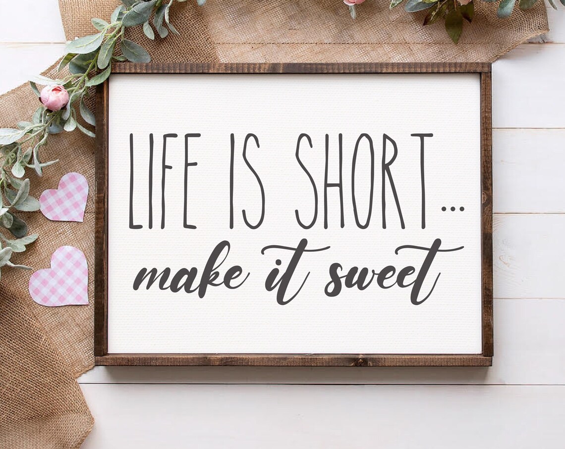 Life Is Short Make It Sweet Funny Kitchen Decor Kitchen Framed Print Wall Decor Background Color Stain Options - Image 3
