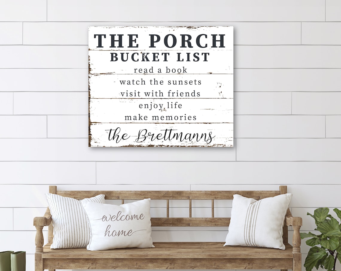 The Porch Bucket List Personalized Name Wall Art - Image 3