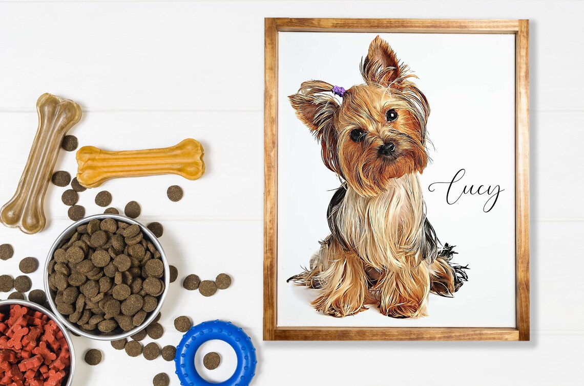 Custom Oil Pet Portrait, Pet Memorial Wall Art Print